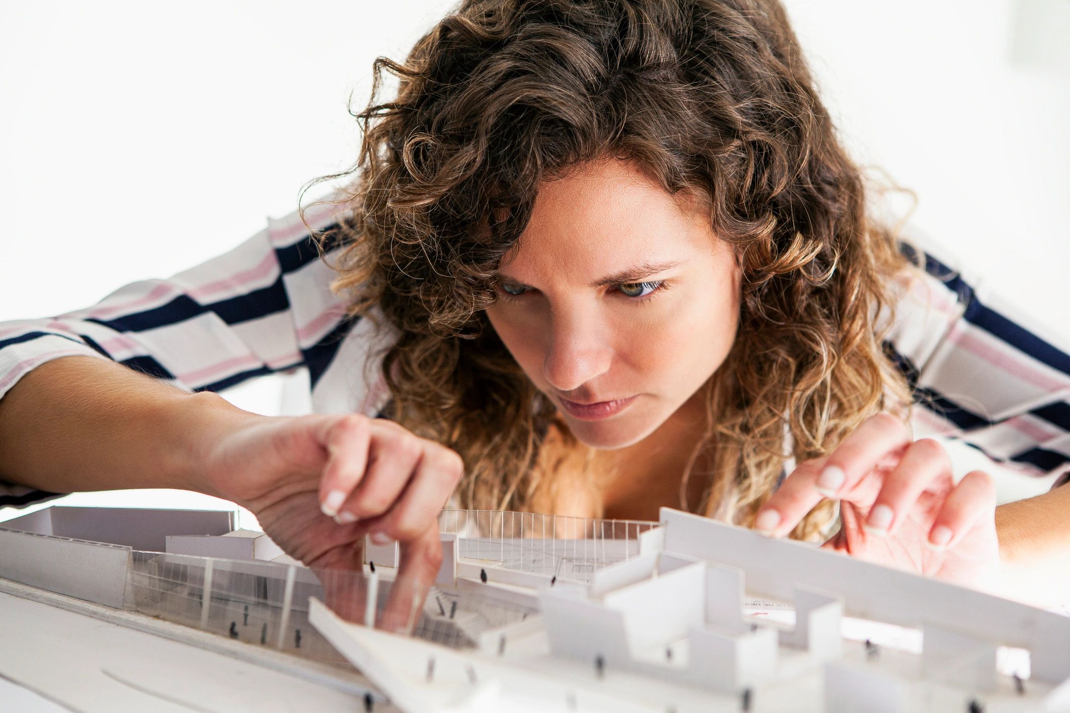 Architect working on an architectural model